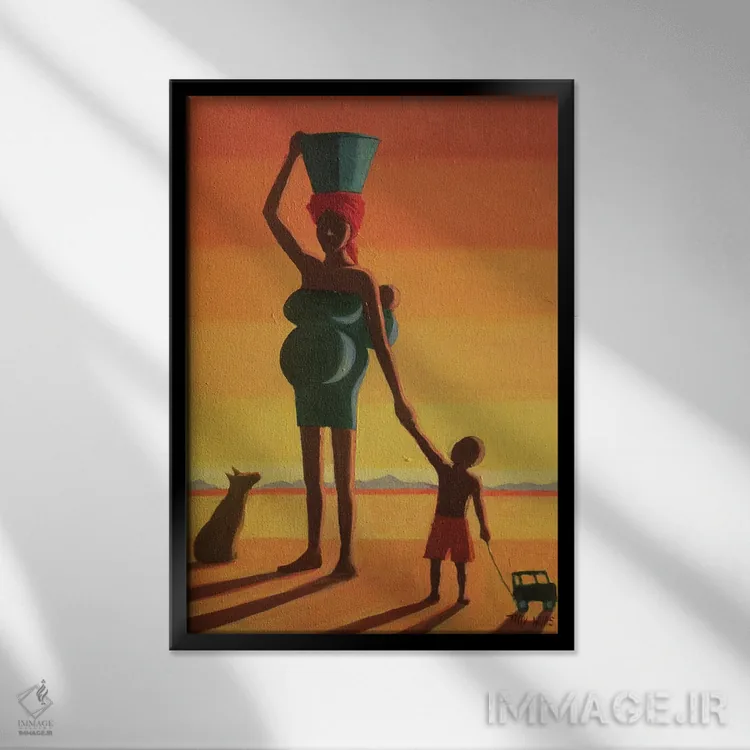تابلو کلاسیک مادرسالار اثر تیلی ویلیس - نمای قابدار مشکی