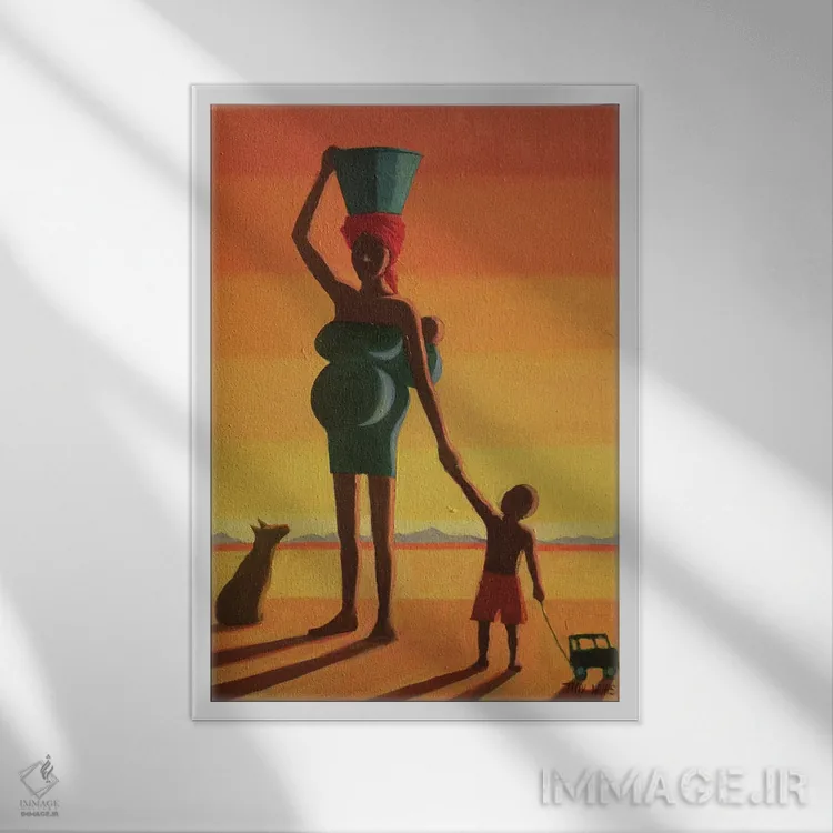 تابلو کلاسیک مادرسالار اثر تیلی ویلیس - نمای قابدار سفید
