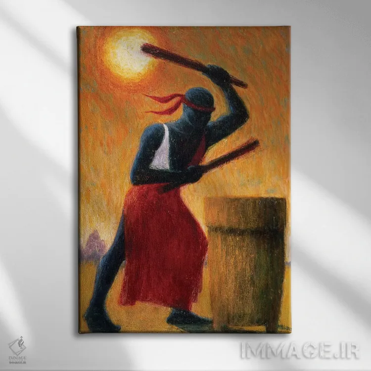 تابلو کلاسیک نوازنده درام اثر تیلی ویلیس - نمای روبهرو روی دیوار