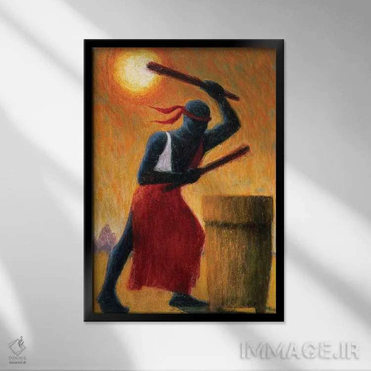 تابلو کلاسیک نوازنده درام اثر تیلی ویلیس - نمای قابدار مشکی
