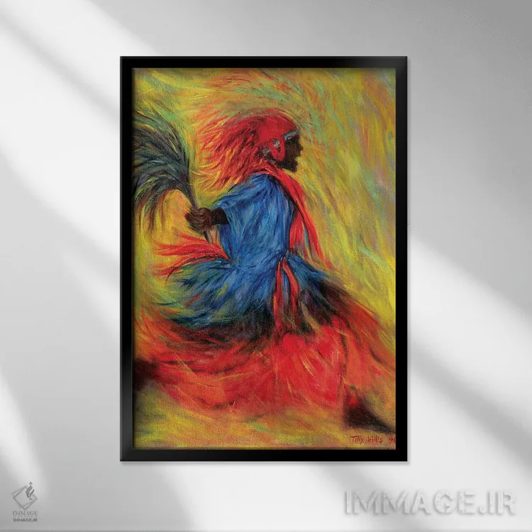 تابلو کلاسیک 1998,رقاص، ۱۹۹۸ اثر تیلی ویلیس - نمای قابدار مشکی