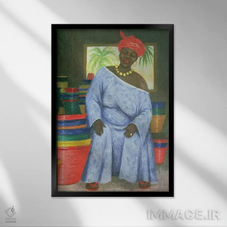 تابلو کلاسیک فروشگاه ظرف اثر تیلی ویلیس - نمای قابدار مشکی