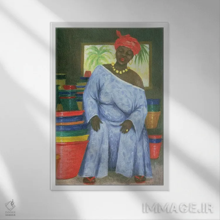 تابلو کلاسیک فروشگاه ظرف اثر تیلی ویلیس - نمای قابدار سفید