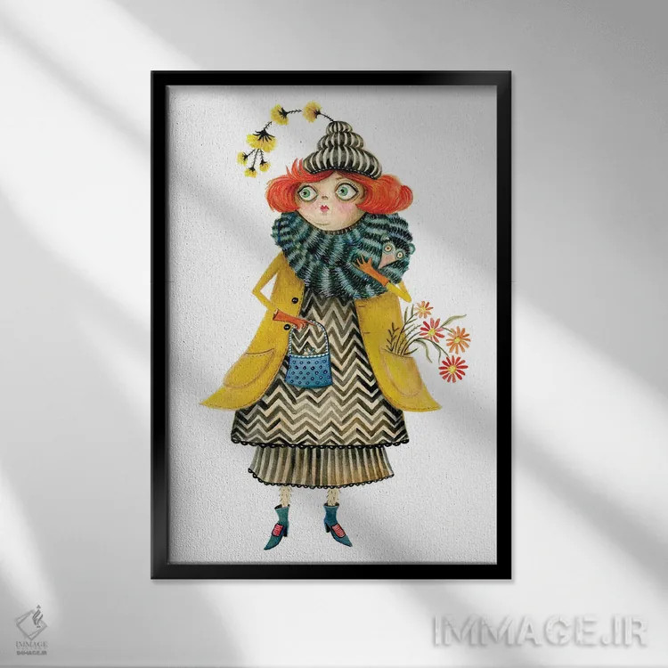 تابلو دکوراتیو جشن باغ خانم پاپی اثر تی داو توماس - نمای قابدار مشکی
