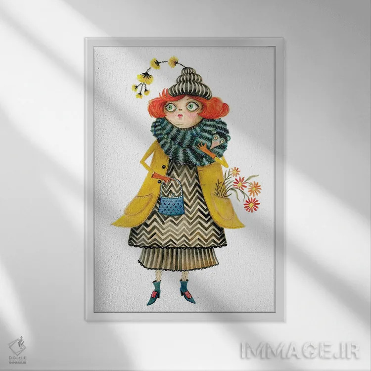 تابلو دکوراتیو جشن باغ خانم پاپی اثر تی داو توماس - نمای قابدار سفید