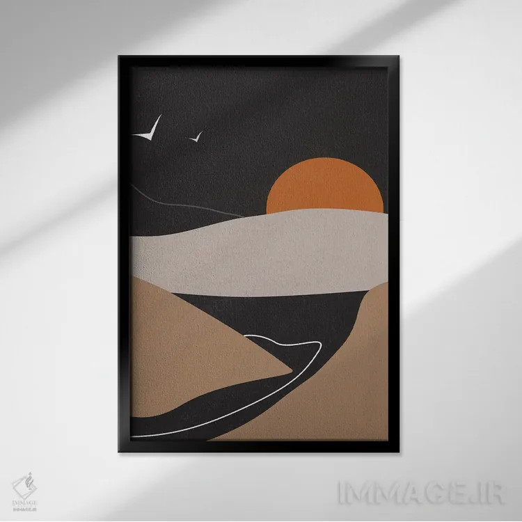 تابلو انتزاعی هنر انتزاعی طبیعت اثر تایسی سیج - نمای قابدار مشکی