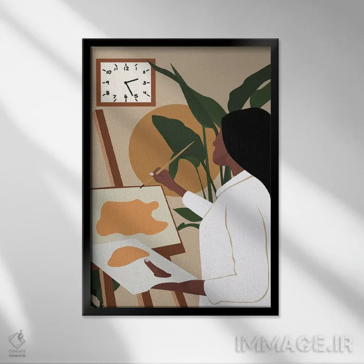 تابلو مدرن هنرمند اثر تایسی سیج - نمای قابدار مشکی