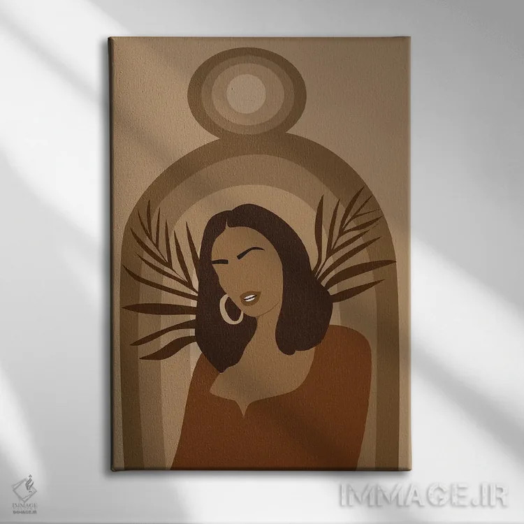 تابلو مدرن پرتره دختر سبک بوهو اثر تایسی سیج - نمای روبهرو روی دیوار