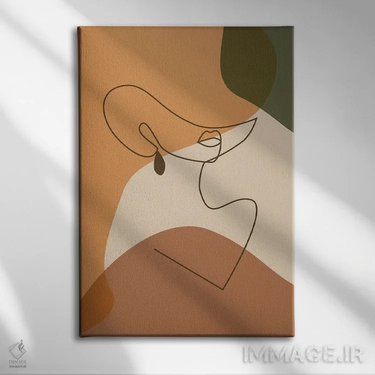 تابلو مینیمال هنر خطی زنانه اثر تایسی سیج - نمای روبهرو روی دیوار