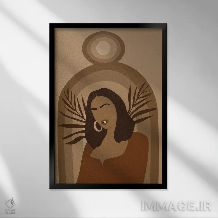 تابلو مدرن پرتره دختر سبک بوهو اثر تایسی سیج - نمای قابدار مشکی