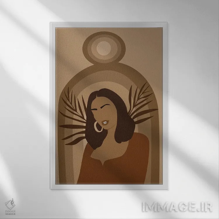 تابلو مدرن پرتره دختر سبک بوهو اثر تایسی سیج - نمای قابدار سفید