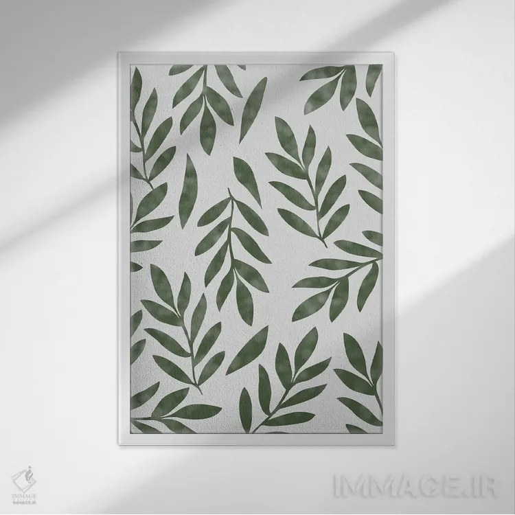 تابلو مینیمال هنر مینیمالیستی گیاهان اثر تایسی سیج - نمای قابدار سفید