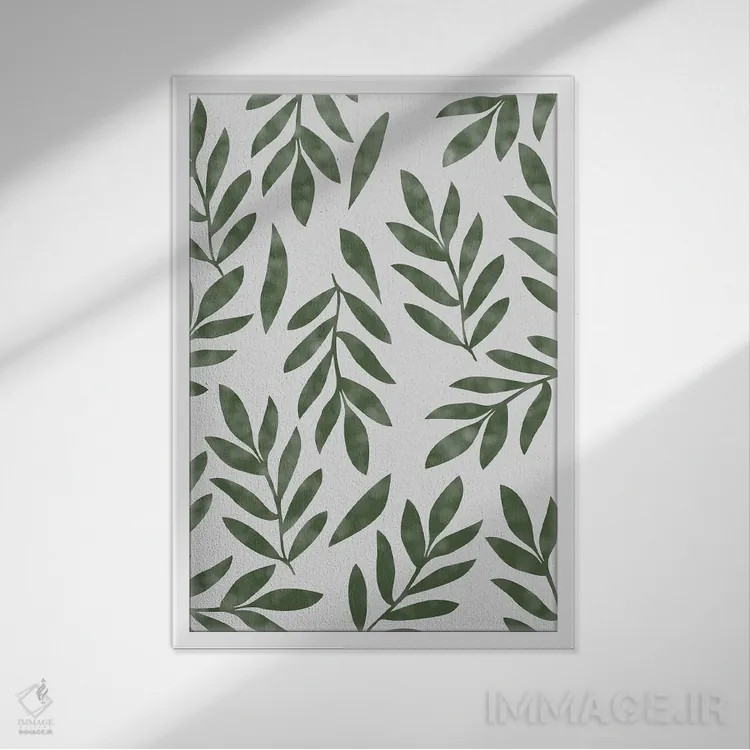 تابلو مینیمال هنر مینیمالیستی گیاهان اثر تایسی سیج - نمای قابدار سفید
