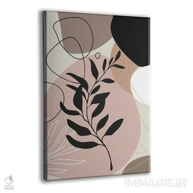 تابلو مینیمال هنر برگ انتزاعی اثر تایسی سیج - نمای پرسپکتیو محصول