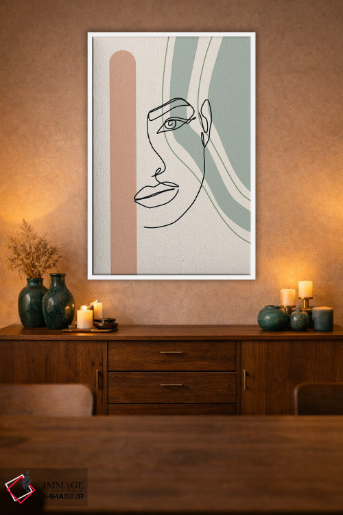 تابلو مینیمال هنر خطی صورت زنانه اثر تایسی سیج - D1W