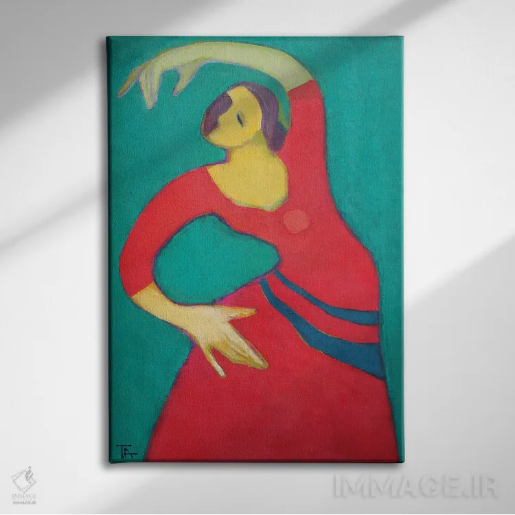 تابلو دکوراتیو فلامنکو رقص انسان تنهاست اثر تاتیانا آوشوا - نمای روبهرو روی دیوار