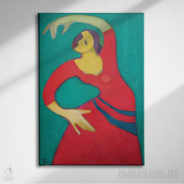 تابلو دکوراتیو فلامنکو رقص انسان تنهاست اثر تاتیانا آوشوا - نمای روبهرو روی دیوار