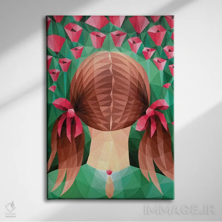 تابلو دکوراتیو دختر در مزرعه شقایق اثر ماریا توژیلکینا - نمای روبهرو روی دیوار