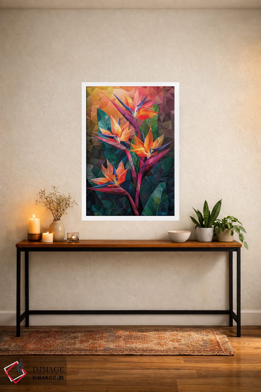 تابلو دکوراتیو گل های استرلیتزیا نارنجی اثر ماریا توژیلکینا - D2W