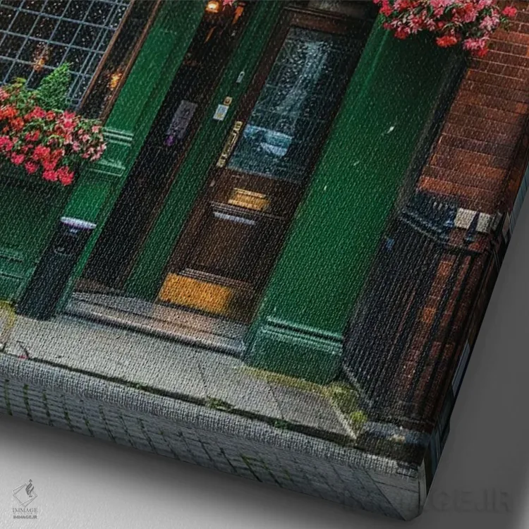 تابلو دکوراتیو میخانه های لندن اثر اوربان تلر - نمای نزدیک بافت بوم