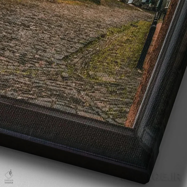 تابلو دکوراتیو تپه طلایی شفتسبری از پنجره اثر اوربان تلر - نمای نزدیک بافت بوم