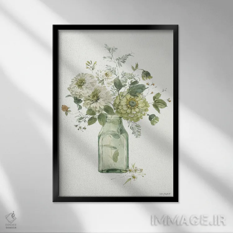 تابلو دکوراتیو مزارع سبز بیست و چهار اثر لیزا آدیت - نمای قابدار مشکی