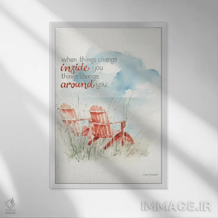 تابلو دکوراتیو سفر کنار دریا هشت اثر لیزا آدیت - نمای قابدار سفید