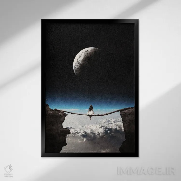 تابلو دکوراتیو منظره بی نقص اثر آندر دات آرت - نمای قابدار مشکی