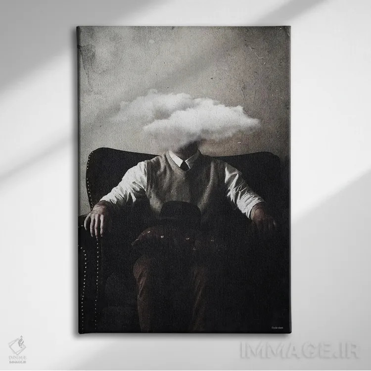 تابلو مدرن بیش ازحد فکر کردن اثر آندر دات آرت - نمای روبهرو روی دیوار