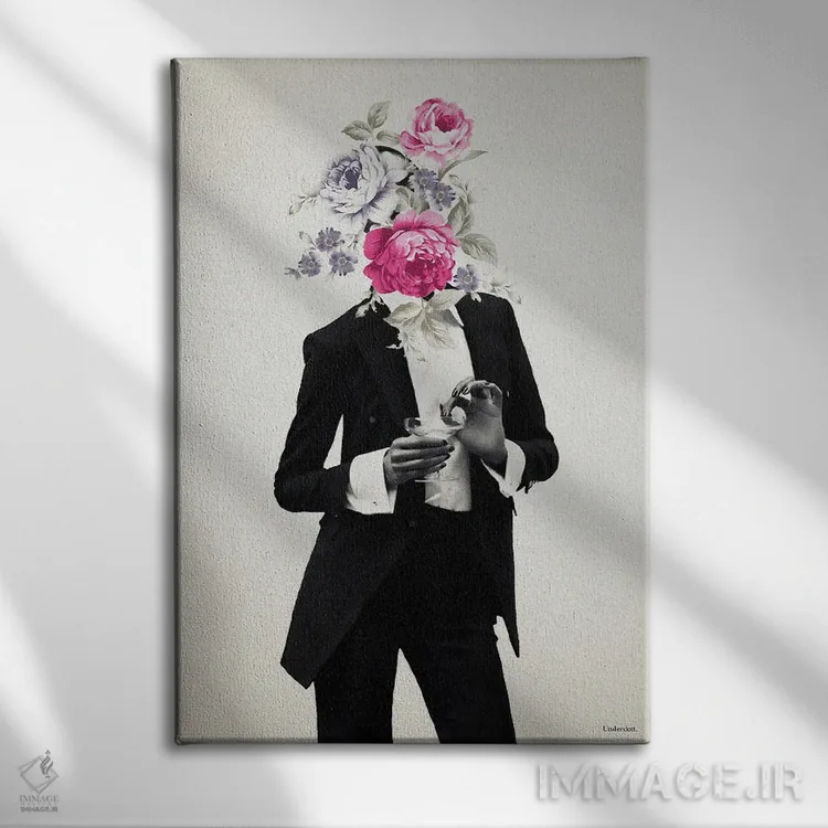 تابلو دکوراتیو شکوفه اثر آندر دات آرت - نمای روبهرو روی دیوار