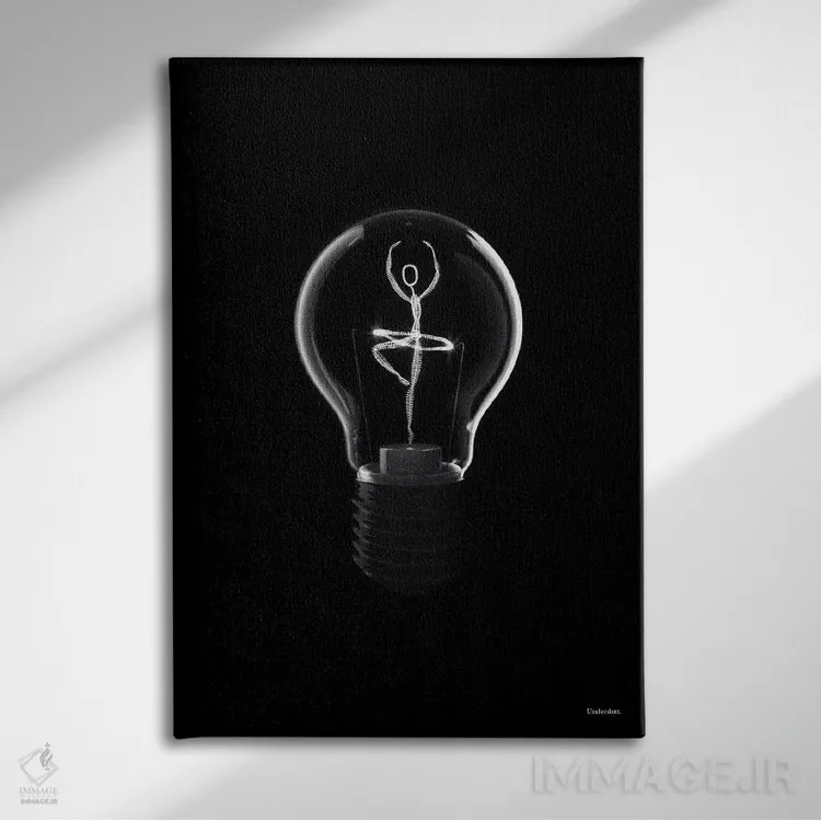 تابلو دکوراتیو نور رقصان اثر آندر دات آرت - نمای روبهرو روی دیوار