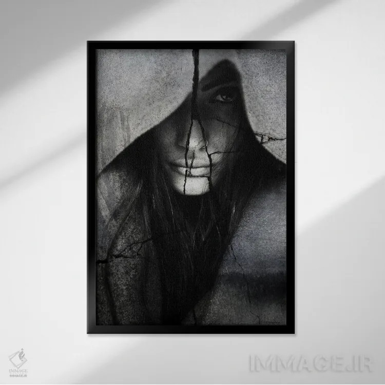 تابلو دکوراتیو شکسته اثر آندر دات آرت - نمای قابدار مشکی