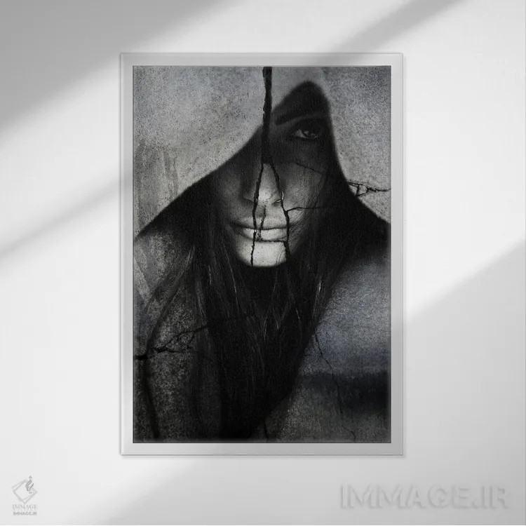 تابلو دکوراتیو شکسته اثر آندر دات آرت - نمای قابدار سفید