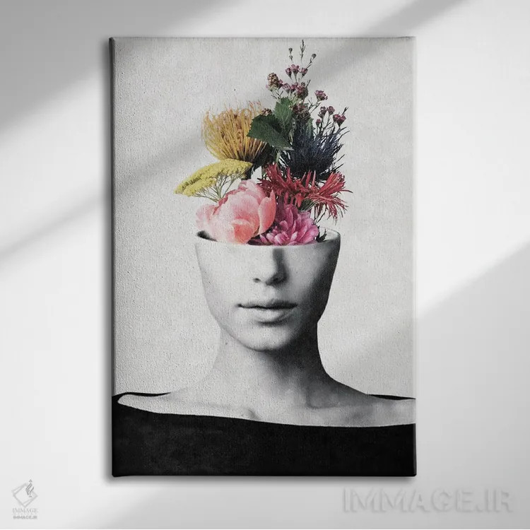 تابلو مدرن زیبایی گلگون اثر آندر دات آرت - نمای روبهرو روی دیوار