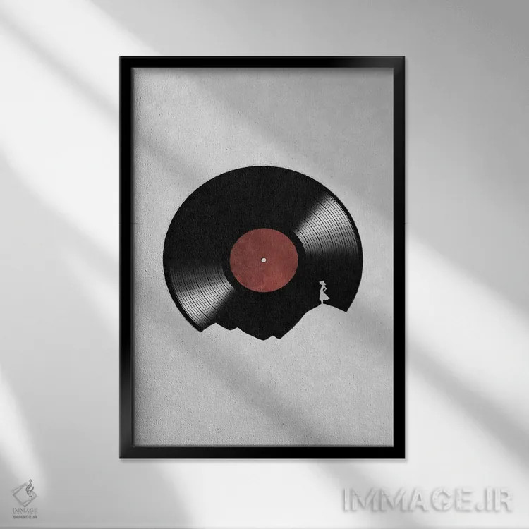 تابلو دکوراتیو در دنیای موسیقی اثر آندر دات آرت - نمای قابدار مشکی