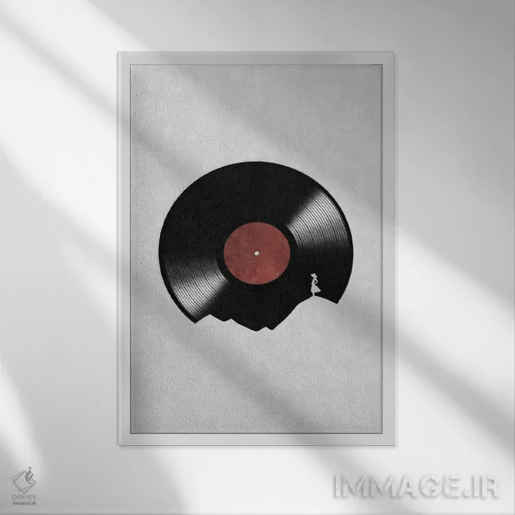 تابلو دکوراتیو در دنیای موسیقی اثر آندر دات آرت - نمای قابدار سفید