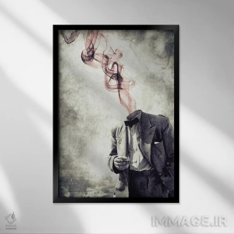 تابلو دکوراتیو به آن می نوشم اثر آندر دات آرت - نمای قابدار مشکی