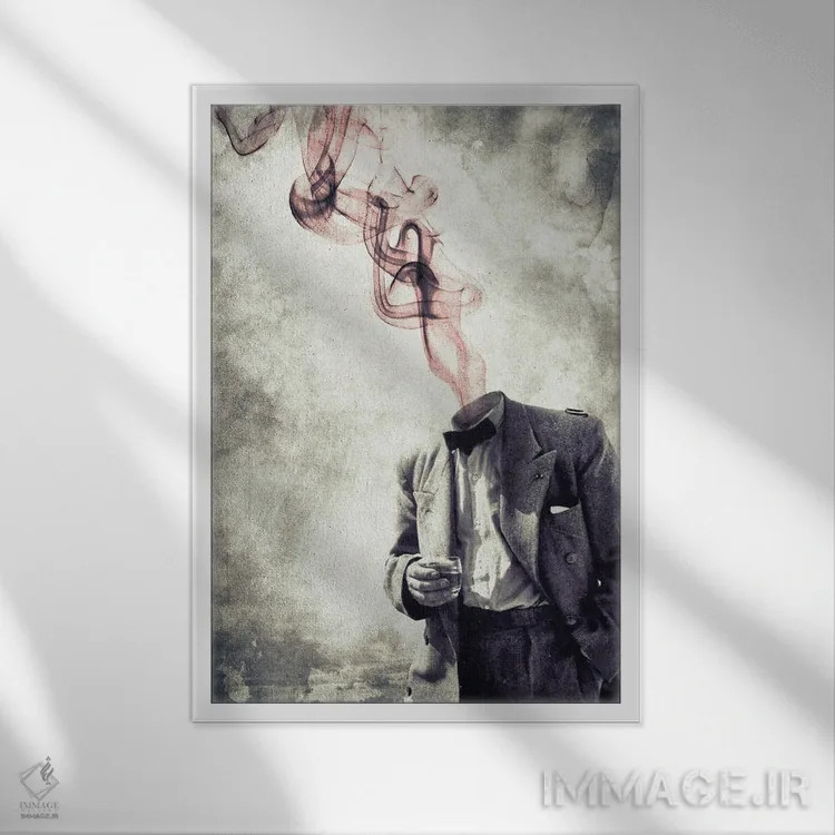 تابلو دکوراتیو به آن می نوشم اثر آندر دات آرت - نمای قابدار سفید