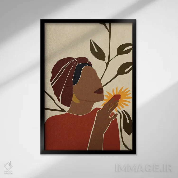 تابلو مینیمال روپی اثر مزای اوگبو - نمای قابدار مشکی