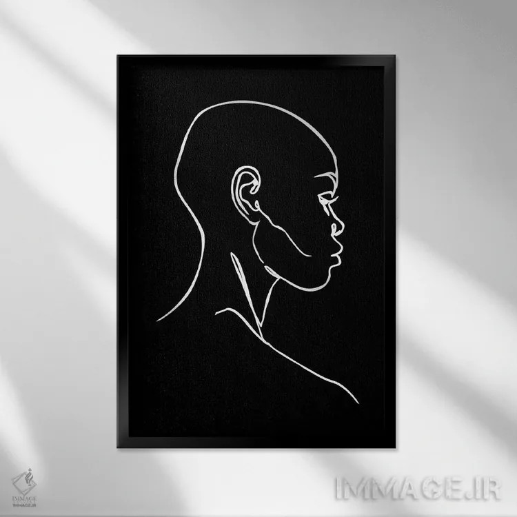 تابلو مینیمال وقار اثر مزای اوگبو - نمای قابدار مشکی