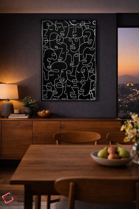 تابلو مینیمال چهره ها اثر مزای اوگبو - D3B