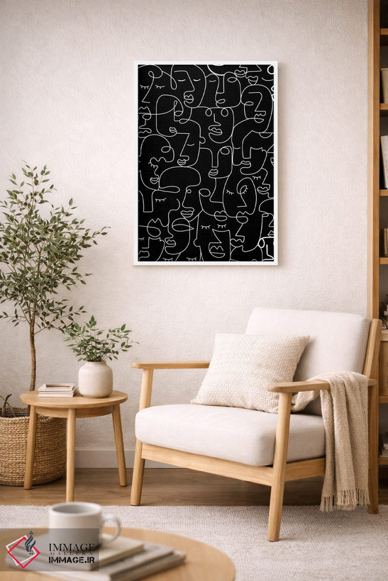تابلو مینیمال چهره ها اثر مزای اوگبو - D6W