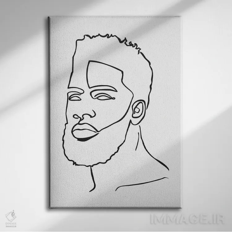 تابلو مینیمال پادشاه II اثر مزای اوگبو - نمای روبهرو روی دیوار
