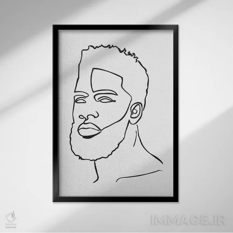 تابلو مینیمال پادشاه II اثر مزای اوگبو - نمای قابدار مشکی