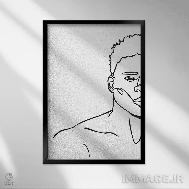 تابلو مینیمال پادشاه اثر مزای اوگبو - نمای قابدار مشکی