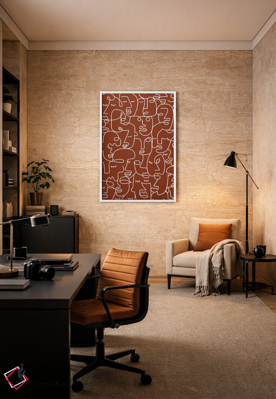 تابلو مینیمال چهره ها در ترا اثر مزای اوگبو - D4W