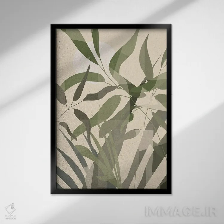 تابلو مینیمال مزارع اثر مزای اوگبو - نمای قابدار مشکی