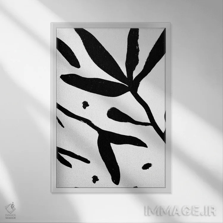 تابلو مینیمال طرح I اثر مزای اوگبو - نمای قابدار سفید