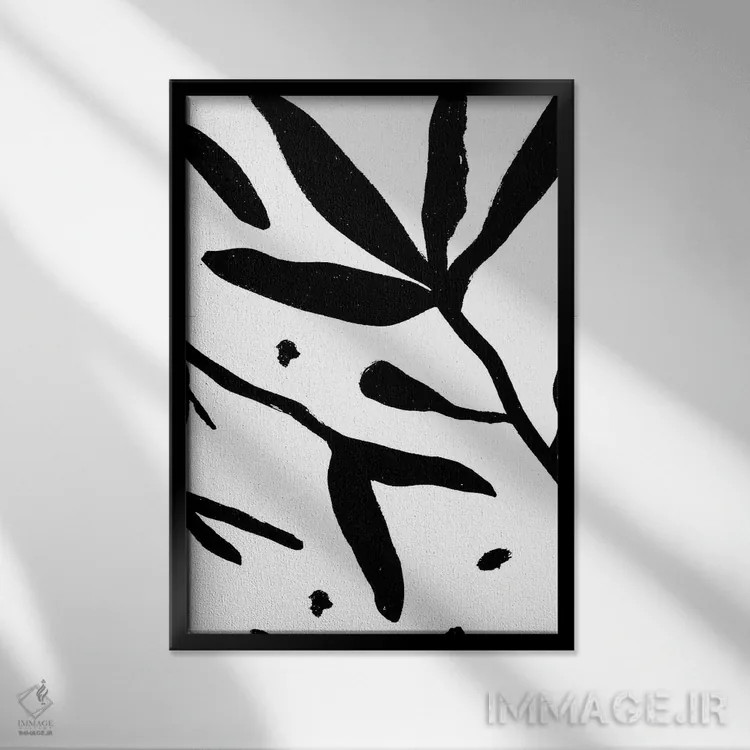 تابلو مینیمال طرح I اثر مزای اوگبو - نمای قابدار مشکی