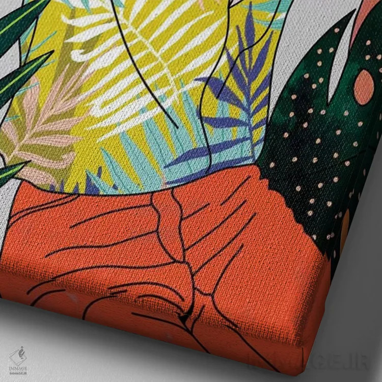 تابلو دکوراتیو تعطیلات بهاری اثر ۸۳ پرتقال - نمای نزدیک بافت بوم